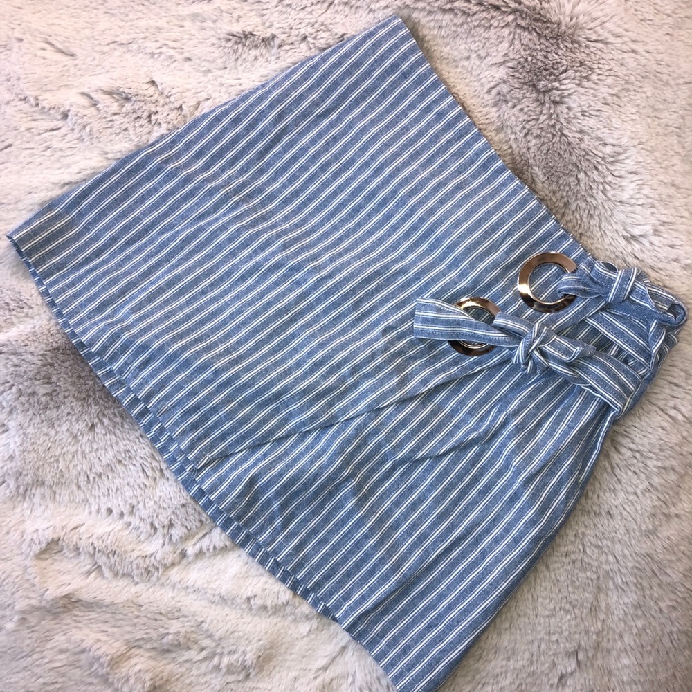 Mint Vanilla Striped Wrap Skirt